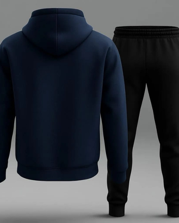 Navy Blue “R” Premium Hoodie & Jogger Tracksuit Set for Men