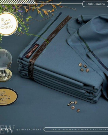 Dark Carolina Premium Wash & Wear Unstitched Men’s Suit – Soft Finish Fabric